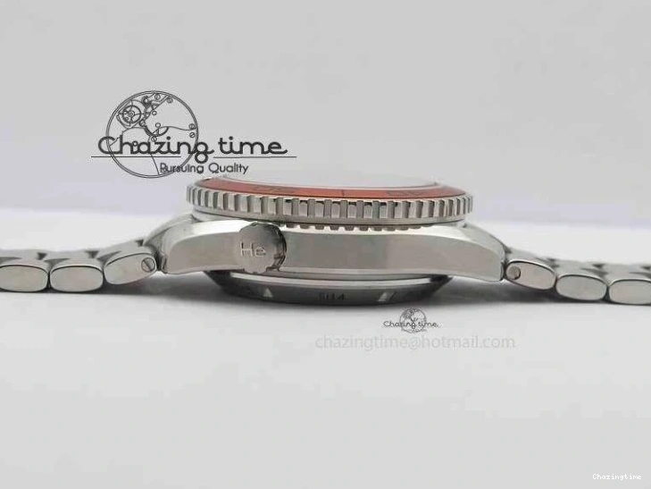 0320 Sophisticated Planet Ocean Master Chronometer Chrono SS OM 1:1 Best Edition Orange On SS Bracelet A 8156